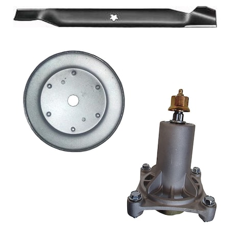 Aic Replacement Parts One 1 New Spindle, Blade, & Pulley Made for 46, 48 Decks KT-LAS20-0024